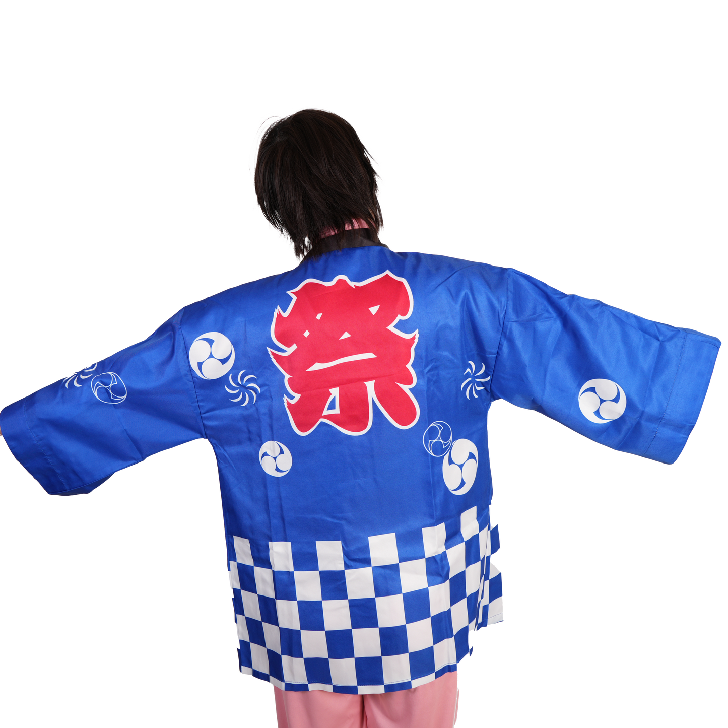 ハッピでHAPPY!お祭り気分を一気に盛り上げる!お手入れ簡単ノンアイロン ユニセックス「祭」法被 各種サイズ取り揃え(ブルー)