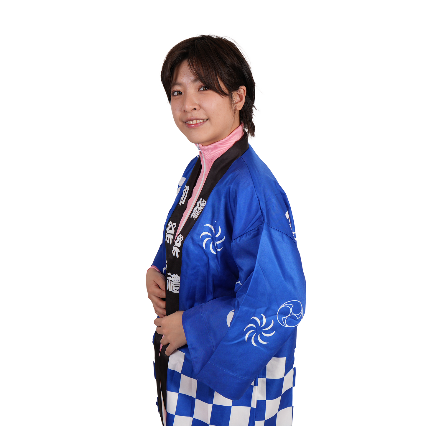 ハッピでHAPPY!お祭り気分を一気に盛り上げる!お手入れ簡単ノンアイロン ユニセックス「祭」法被 各種サイズ取り揃え(ブルー)