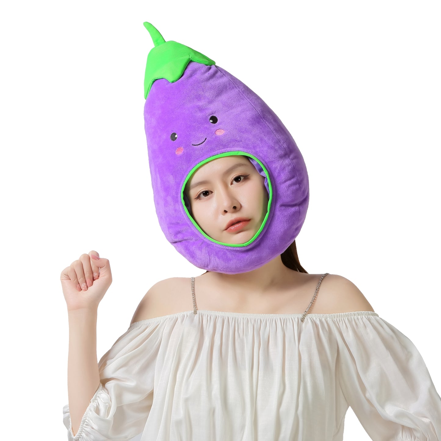 〔吉祥寺良品〕ナスを被ってこんなにかわいい君になすすべなし、茄子ちゃんの被り物