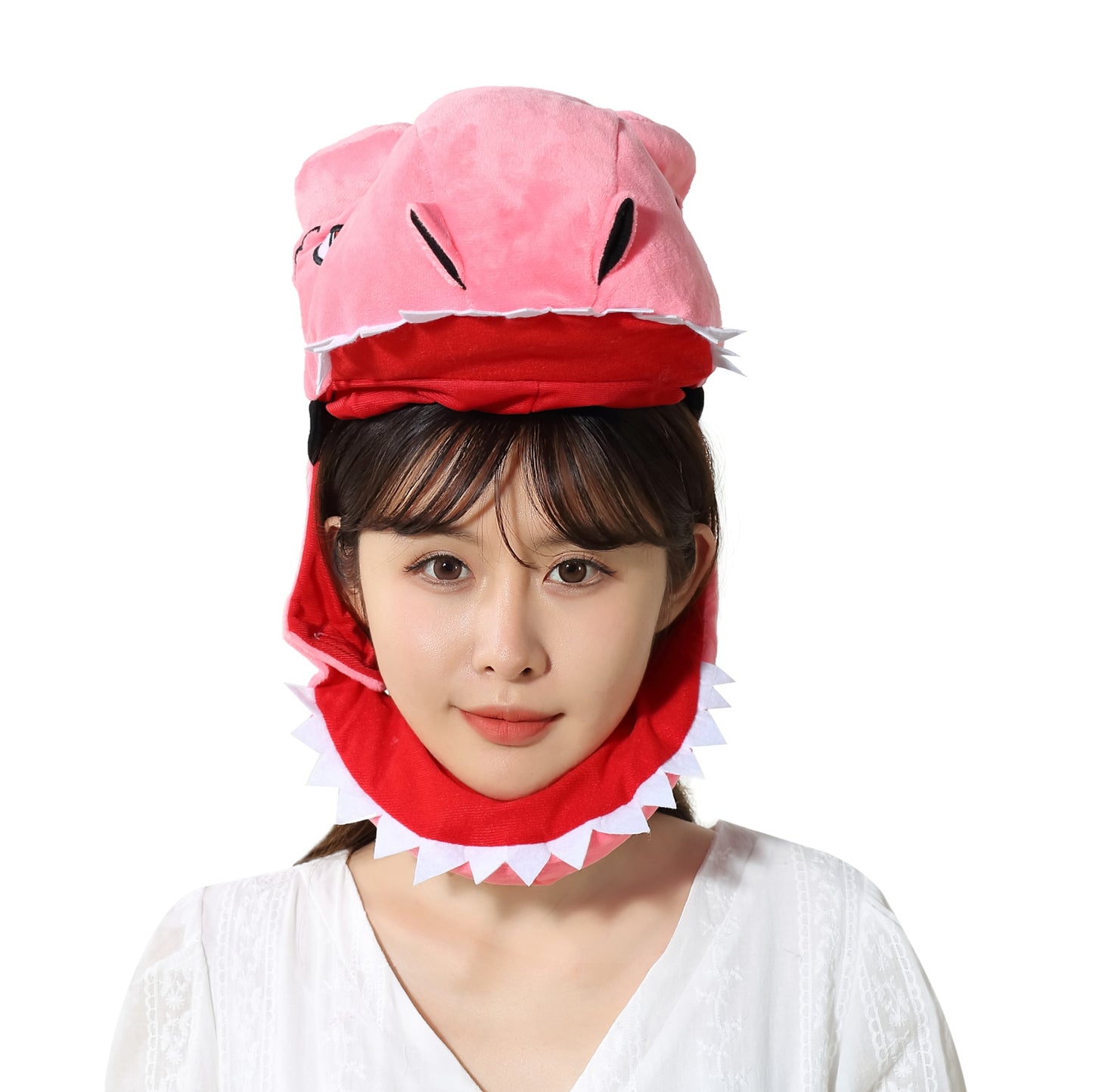 〔吉祥寺良品〕ちょいこわ可愛い恐竜のかぶりもの、被り物のド定番!ピンク