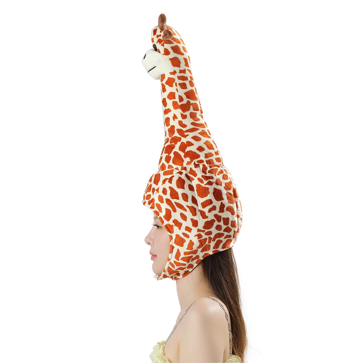 [Kichijoji Ryohin] A headgear featuring a cute giraffe with a long neck that says, “The giraffe poop makes you feel refreshed!”